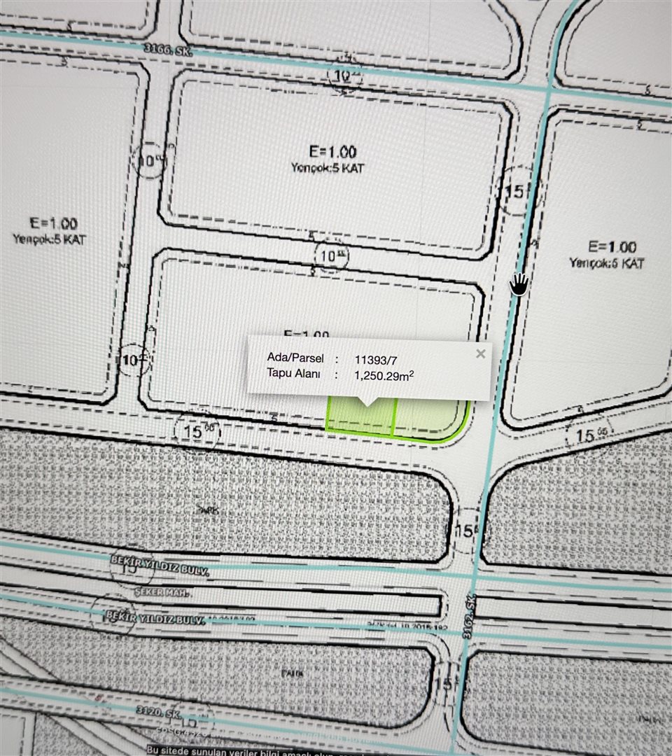 KATKARŞILIĞI TEMİZ PARSEL BEKİR YILDIRZ BULV. 1.250 M2