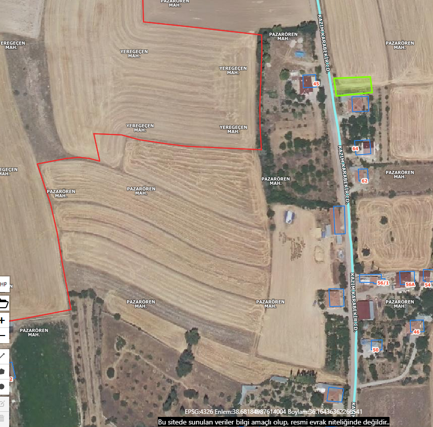 PINARBAŞI PAZARÖREN CADDE ÜZERİ SATILIK VİLLA PARSELİ - 3