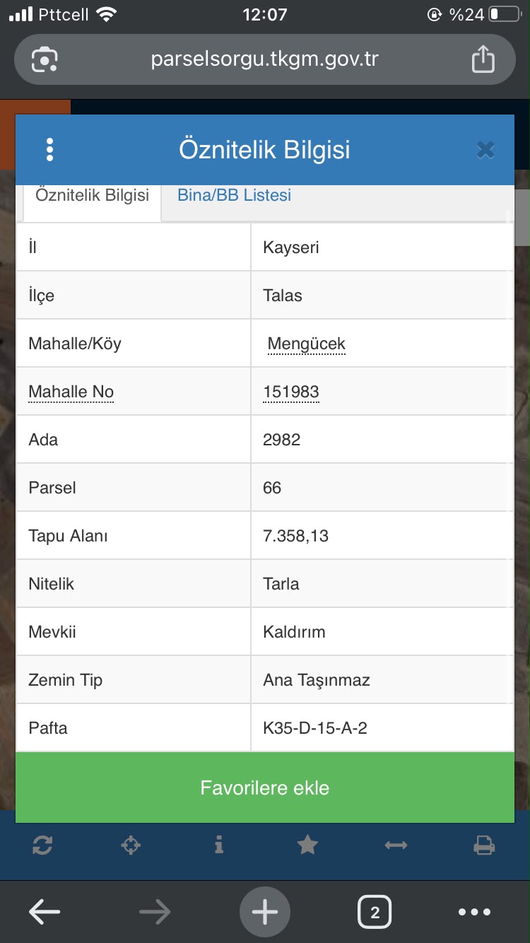 TALAS MENGÜCEK DE SATILIK TARLA - 3
