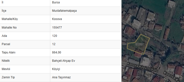 MUSTAFAKEMALPAŞA KOSOVA KÖYÜ'NDE SATILIK 864m² ARSA - 2