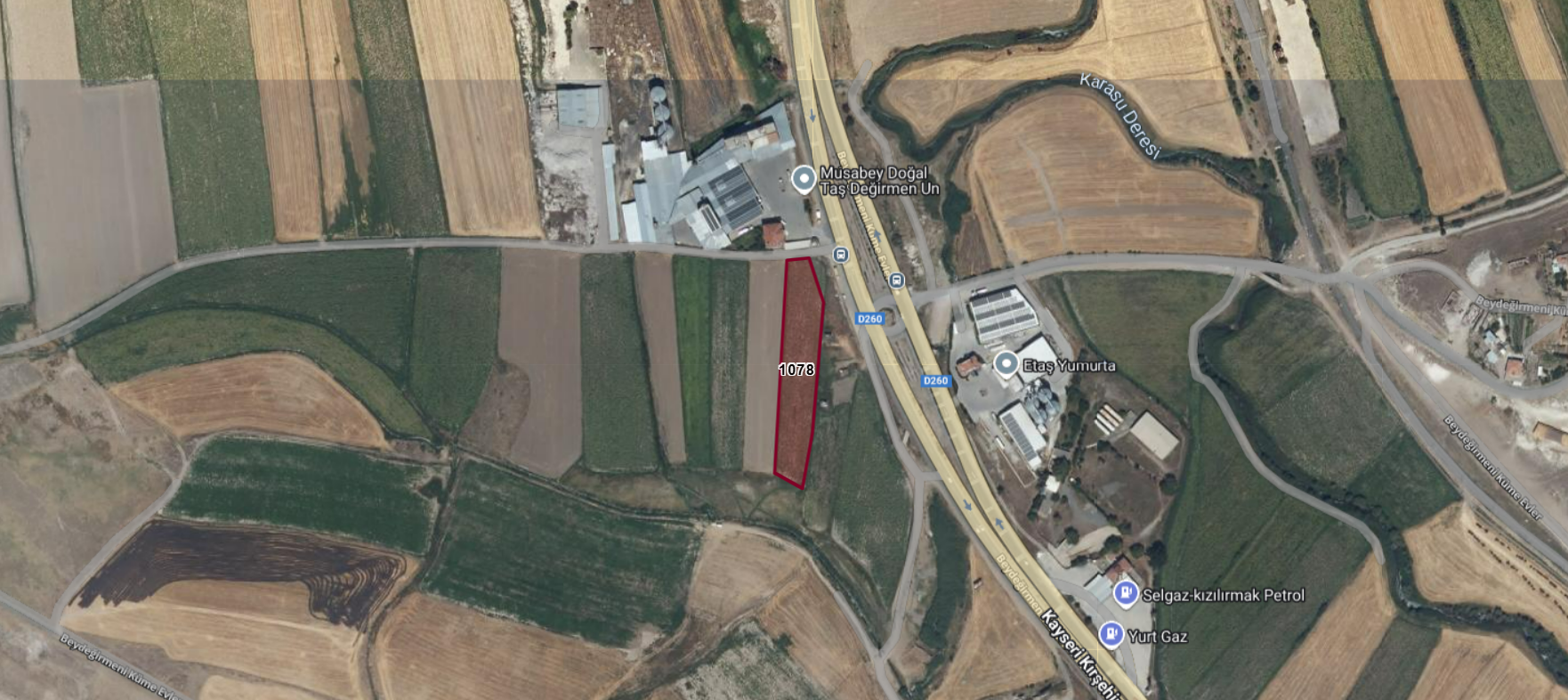 KAYSERİ KOCASİNAN BEYDEĞİRMENİ  5.293 m² YOL CEPHESİNE YAKIN TARLA