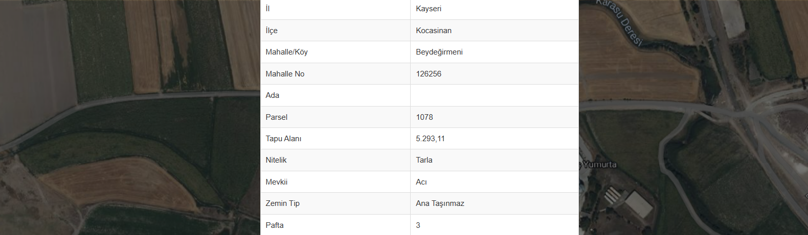 KAYSERİ KOCASİNAN BEYDEĞİRMENİ  5.293 m² YOL CEPHESİNE YAKIN TARLA - 5
